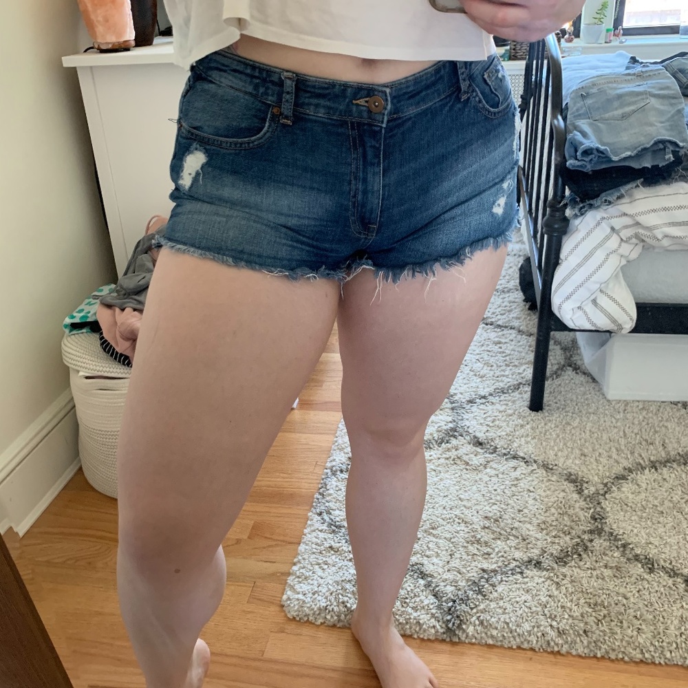 Mid-Rise Denim Shorts